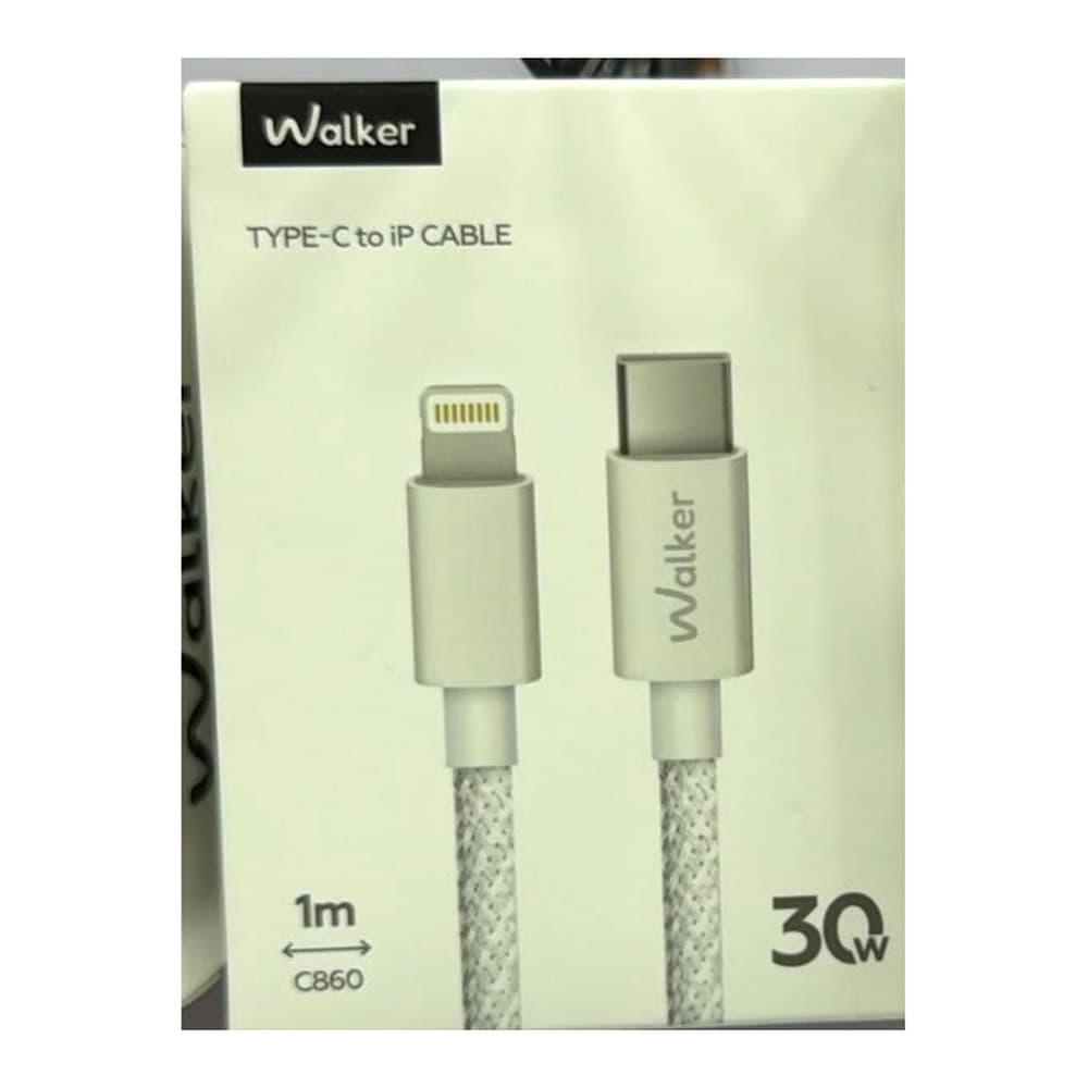 Walker 30W USB-C to Lightning Cable 1m White